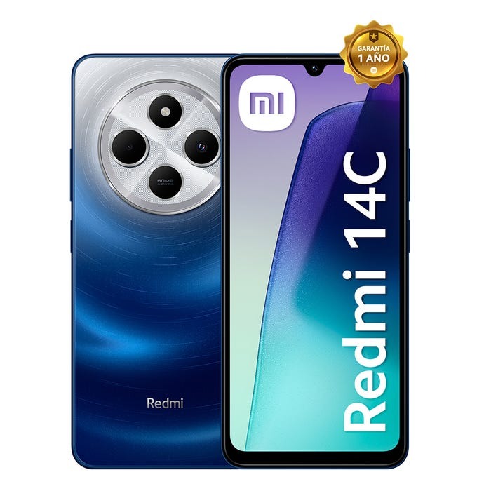 Celular Xiaomi Redmi 14C 8GB I 256GB 6.88" Azul, verde y negro