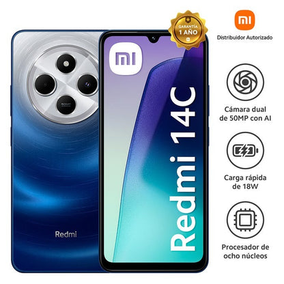 Celular Xiaomi Redmi 14C 8GB I 256GB 6.88" Azul, verde y negro