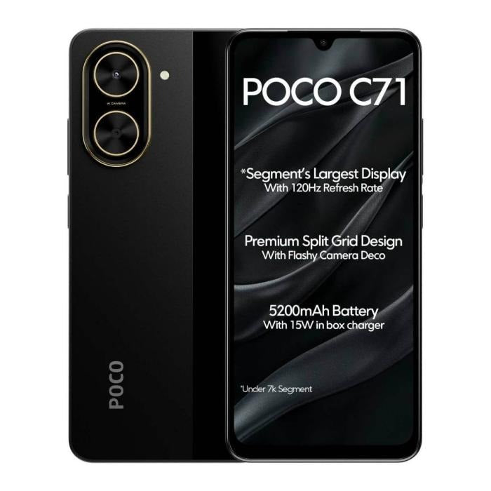 POCO C71 4GB RAM + 128GB Almacenamiento, Negro, Azul - Dual SIM Liberado