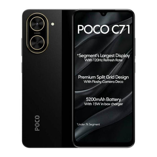 POCO C71 4GB RAM + 128GB Almacenamiento, Negro, Azul - Dual SIM Liberado
